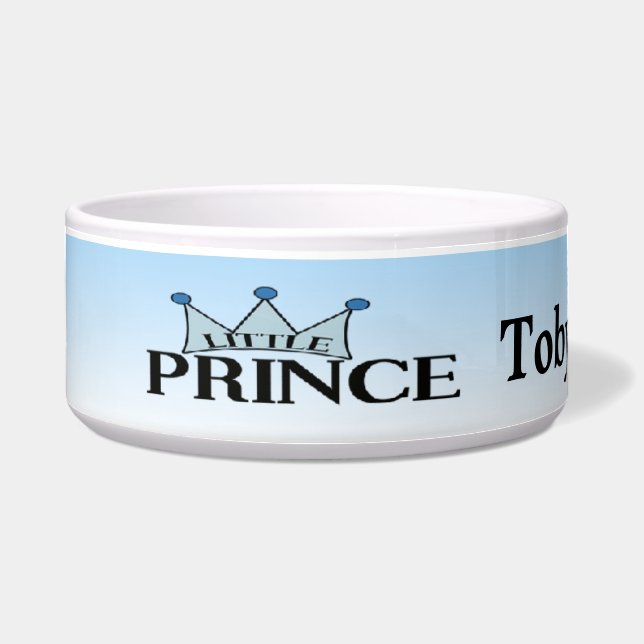 Blue Prince personalized Crown Dog Bowl (Front)