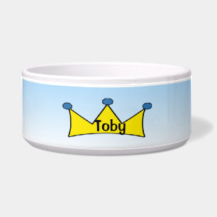 Blue Prince personalized Yellow Crown Dog Bowl