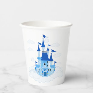 Blue Princess Castle Personalized Girly Paper Cups