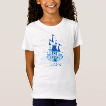 Blue Princess Castle Personalized Girly