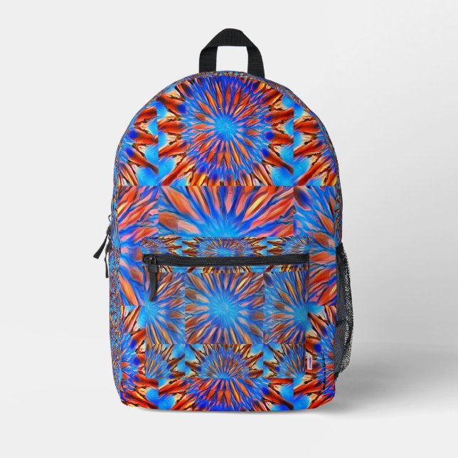 Blue Printed Backpack (Front)
