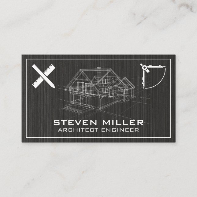 Blue Prints | Architect Tools | Construction Business Card (Front)