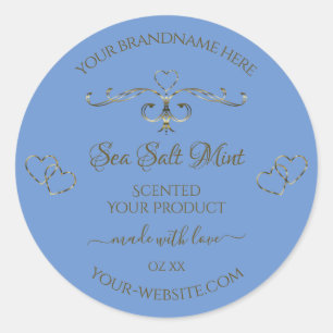 Blue Product Labels Decorative Scrollwork Border