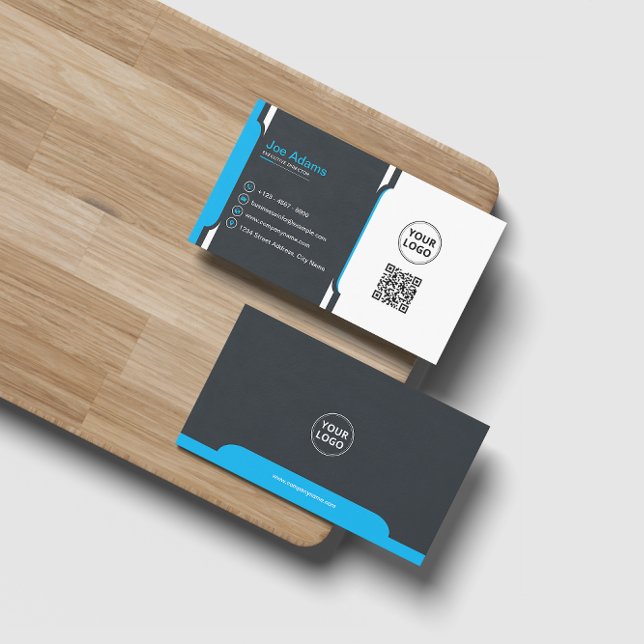 Blue Professional Modern Corporate  Business Card (Creator Uploaded)