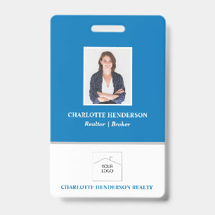 Blue Professional Real Estate Agent Photo Badge