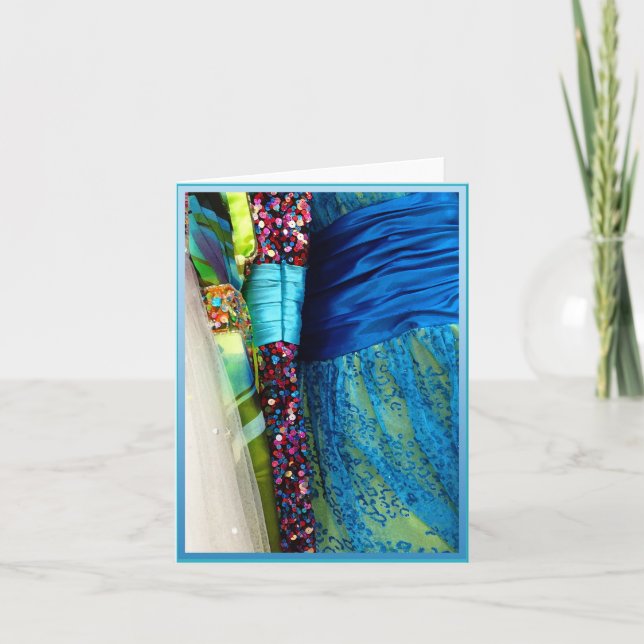 Blue Prom Robes Carte de voeux (Devant)