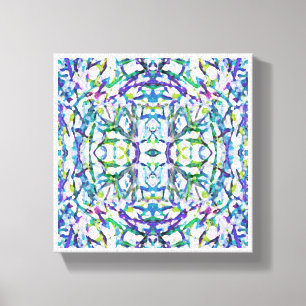 Blue Psychedelic Pattern Canvas Print