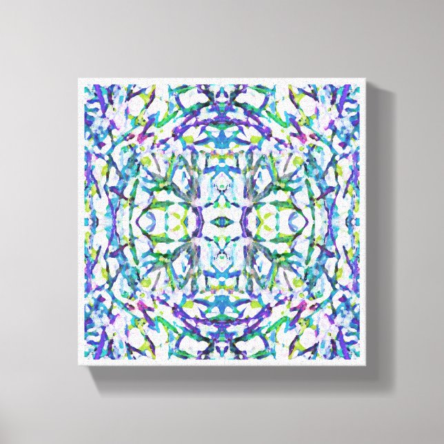 Blue Psychedelic Pattern Canvas Print (Front)