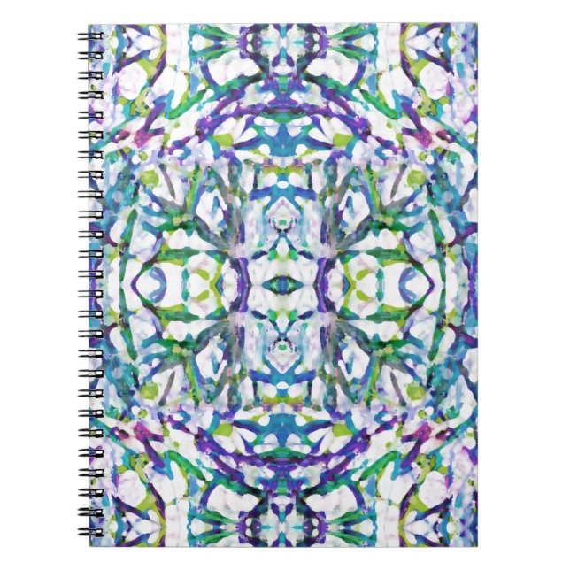 Blue Psychedelic Pattern Notebook (Front)