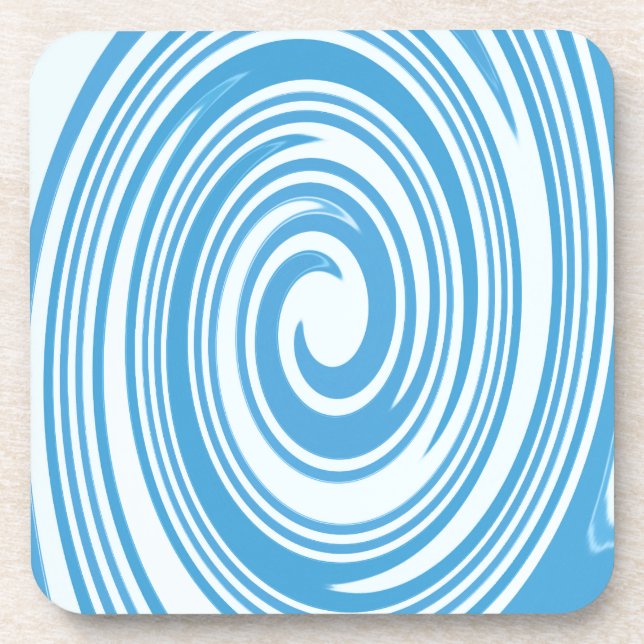 Blue psychedelic swirl pattern coaster (Front)