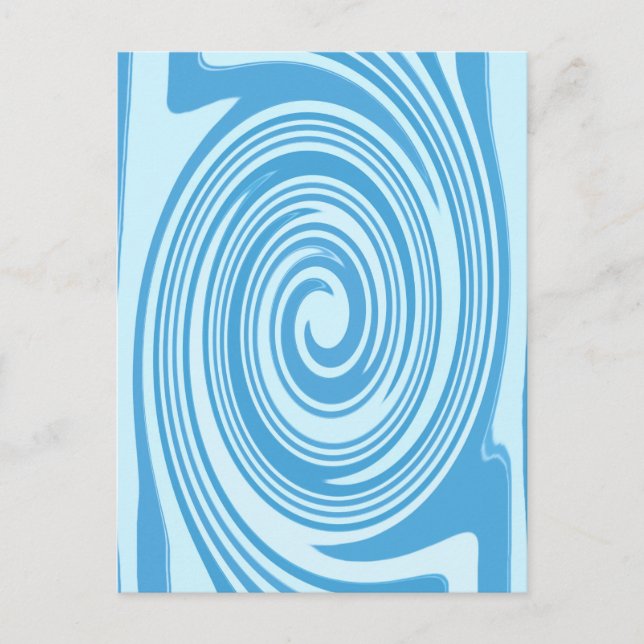 Blue psychedelic swirl pattern postcard (Front)