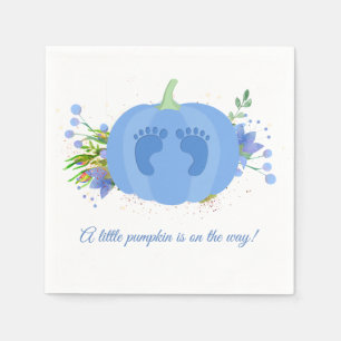 Blue Pumpkin Baby Shower Paper Napkins