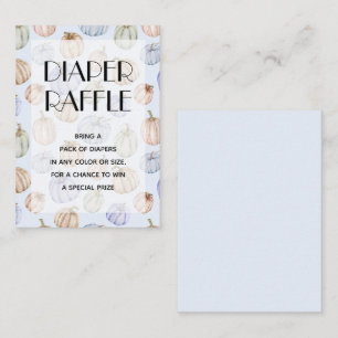 Blue Pumpkin Boy Baby Diaper Raffle Enclosure Card