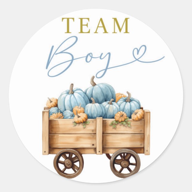 Blue Pumpkin Carriage Team Boy Sticker (Front)