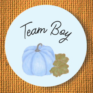 Blue pumpkin gender reveal Team Boy sticker