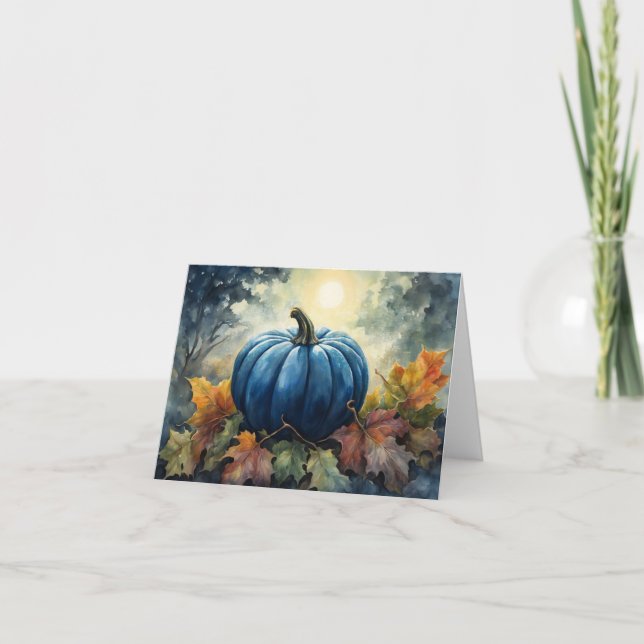 Blue Pumpkin - Greeting Card (Front)