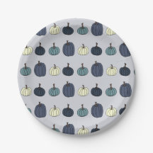 Blue Pumpkin Paper Plates