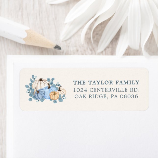 Blue Pumpkin Return Address Label (Insitu)