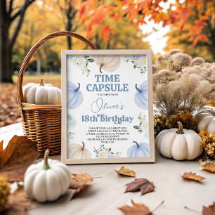 Blue Pumpkin Time Capsule Table Sign 8x10