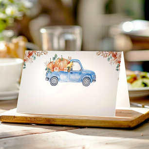 Blue Pumpkin Truck Food Tent Place Card