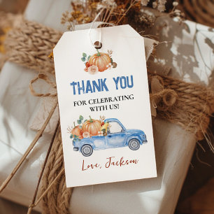 Blue Pumpkin Truck Party Thank You Tag
