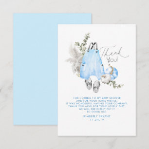 Blue Pumpkins Baby Shower Little Thank You Card