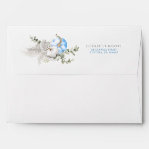 Blue Pumpkins Cute Fall Baby Shower Envelope