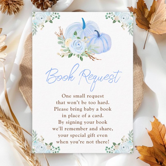 Blue Pumpkins Floral Book Request Enclosure Card (Creator Uploaded)
