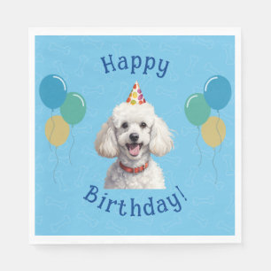 Blue Puppy Dog Birthday Paw-ty Napkin
