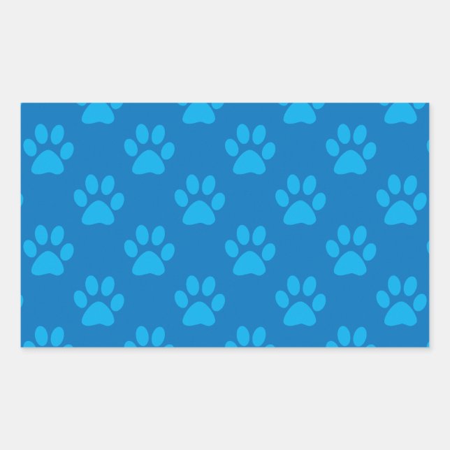 Blue puppy paws pattern sticker (Front)