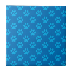 Blue puppy paws pattern tile