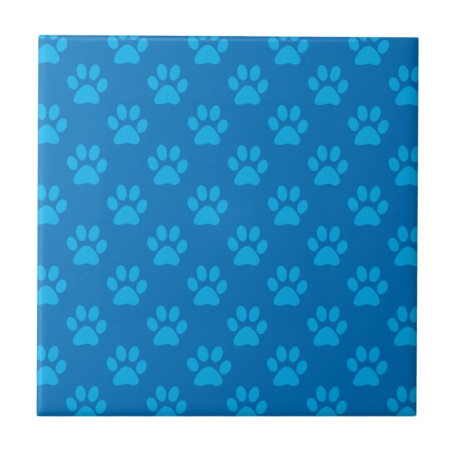 Blue puppy paws pattern tile (Front)