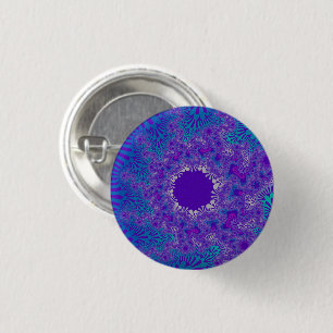 Blue Purity Sunburst 1 Inch Round Button