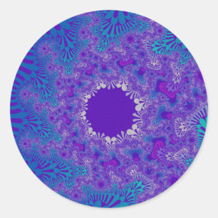 Blue Purity Sunburst Classic Round Sticker