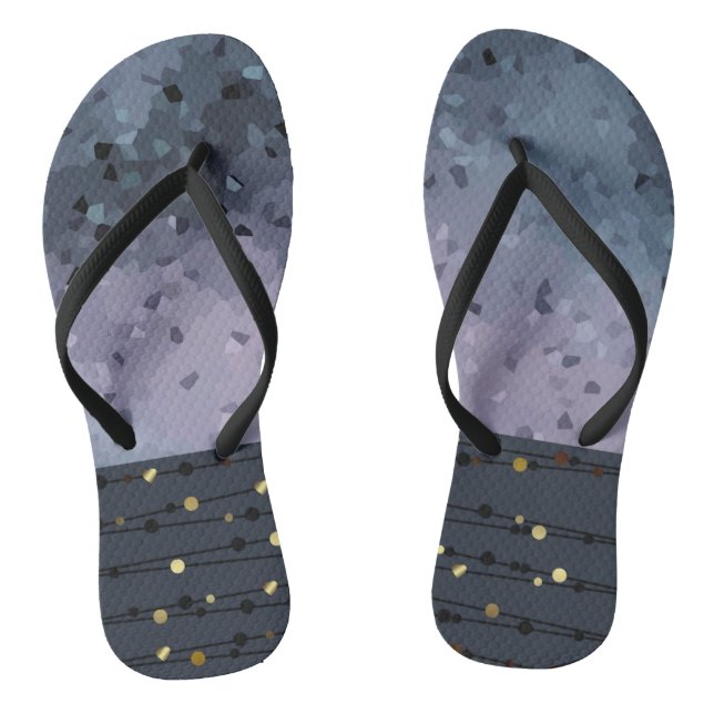 Blue-purple, abstraction flip flops (Footbed)