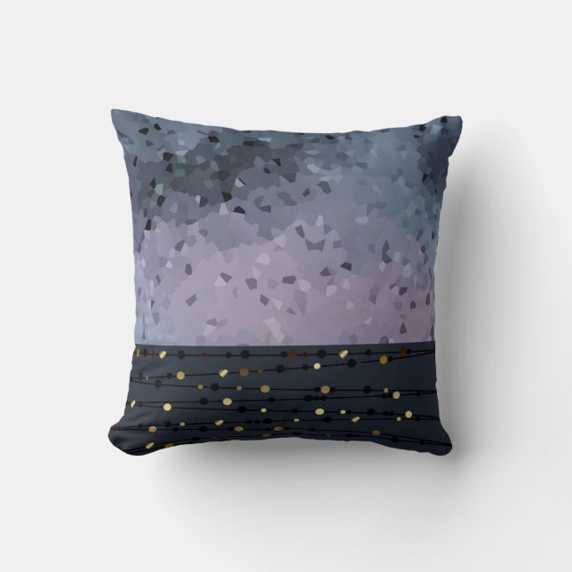 Blue-purple, abstraction throw pillow (Front)
