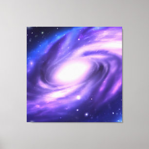 Blue Purple Acrylic Paint Galaxy Stretched Canvas