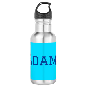 Blue purple add name text back to school message s 532 ml water bottle