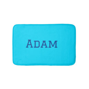 Blue purple add name text back to school message s bath mat