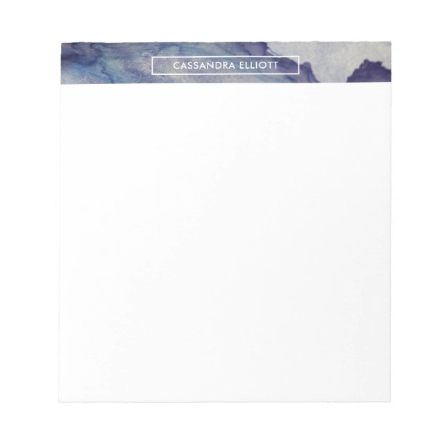 Blue & Purple Alcohol Ink Liquid Abstract Art Notepad (Front)