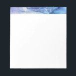 Blue & Purple Alcohol Ink Liquid Abstract Art Notepad<br><div class="desc">This design has been accented with a piece of original abstract art at the top. The fluid art form - in shades of blue and purple - reminds some of abstract watercolor, though the effect is achieved by the use of "alcohol inks". Use the template field to add your name...</div>