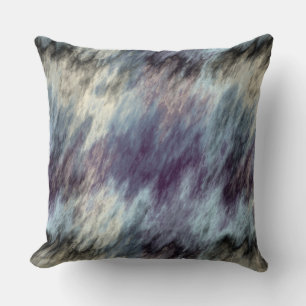 Blue Purple and Black Abstract Throw Pillow