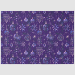 Blue Purple and Gold Christmas Ornaments Christmas Tissue Paper