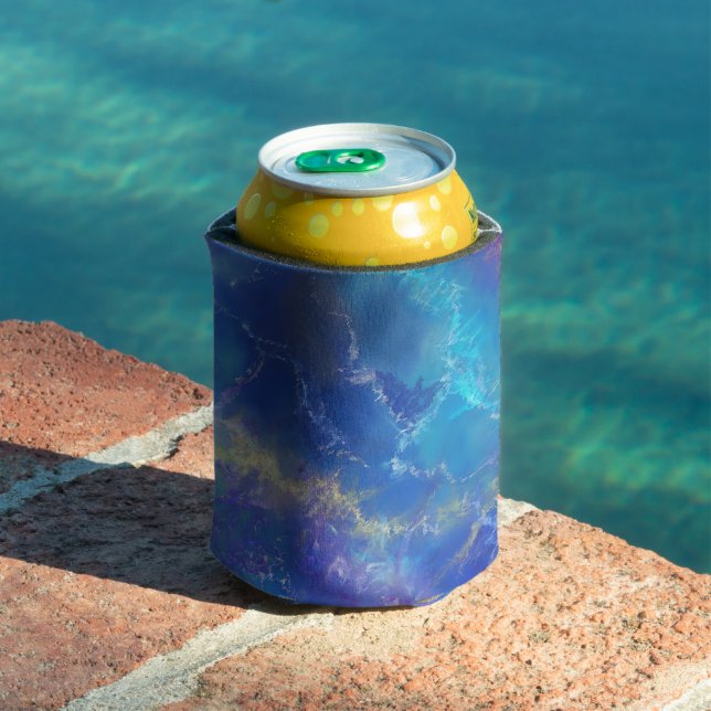 Blue, Purple and Gold Marble Pattern  Can Cooler (In Situ Pool)