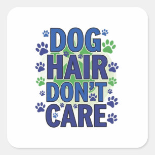 Blue, purple and green dog paw prints design square sticker