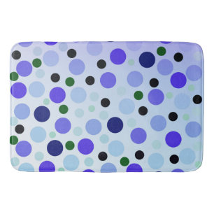 Blue Purple And Green Polka Dots, Bath Mat