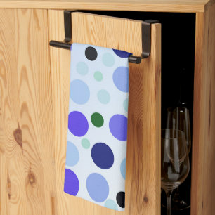 Blue Purple And Green Polka Dots, Kitchen Towel
