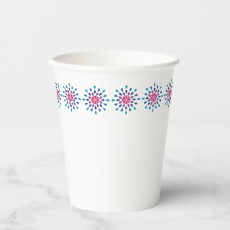 Blue, purple and pink teardrops paper cups