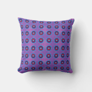 Blue Purple and Red Abstract Throw Pillow