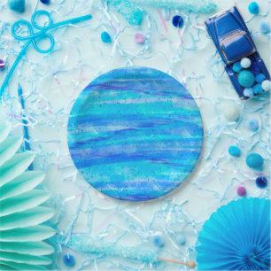 Blue, Purple, Aqua marine  Paper Plate